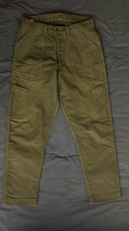 Olive Green Military-style Utility Pants