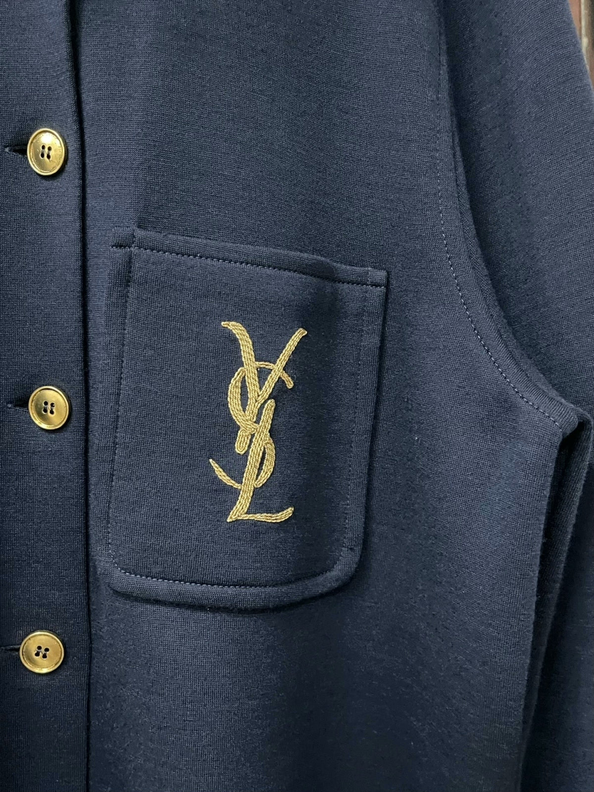 Saint Laurent Navy Blue Shirt