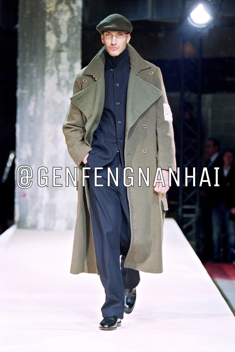 army green wool beret by Yohji Yamamoto