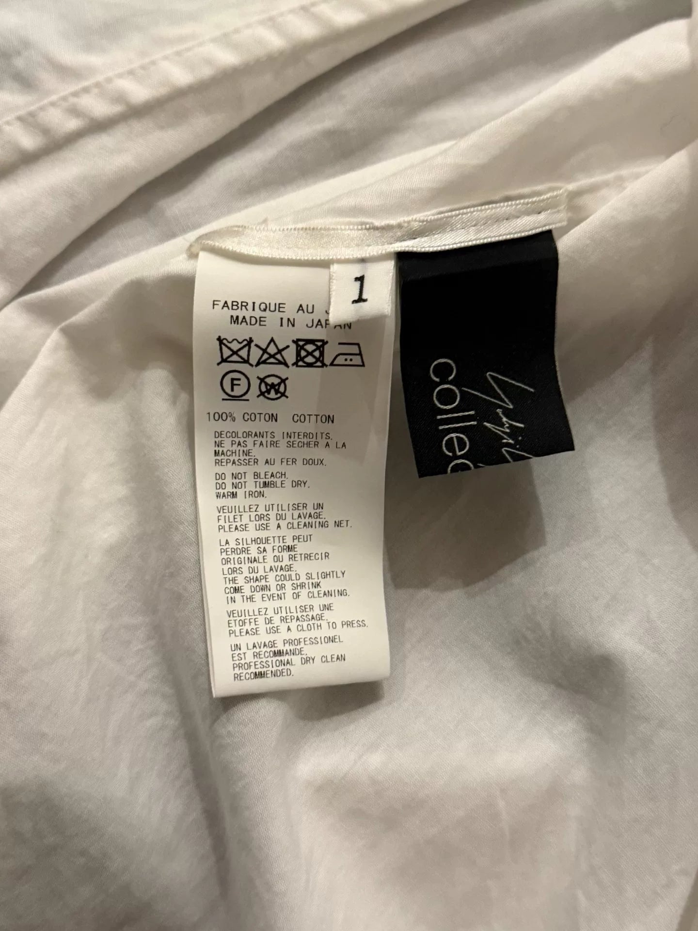 Yohji 23SS White Irregular Shirt