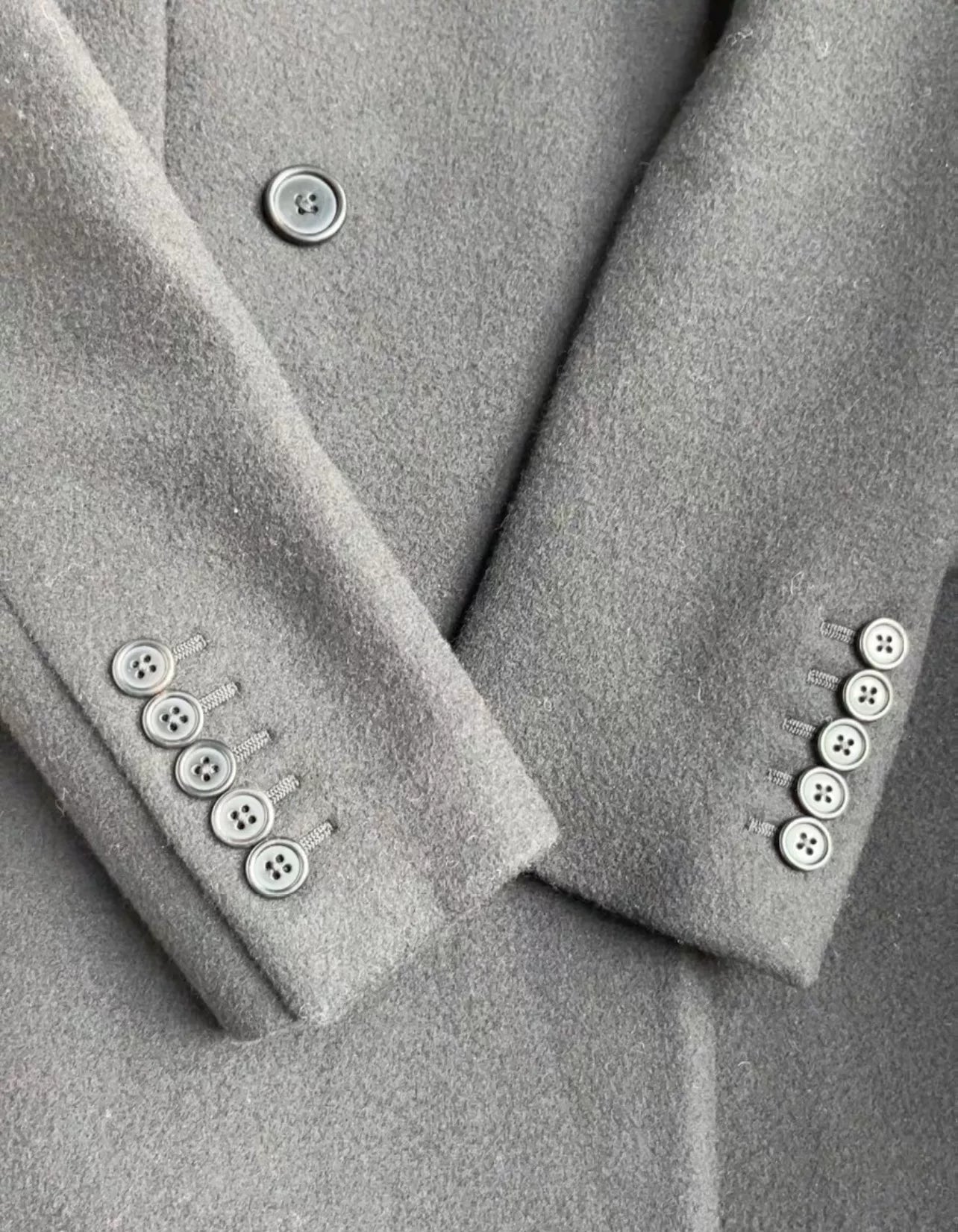 SAINT LAURENT Black Wool Slim Coat Size 36