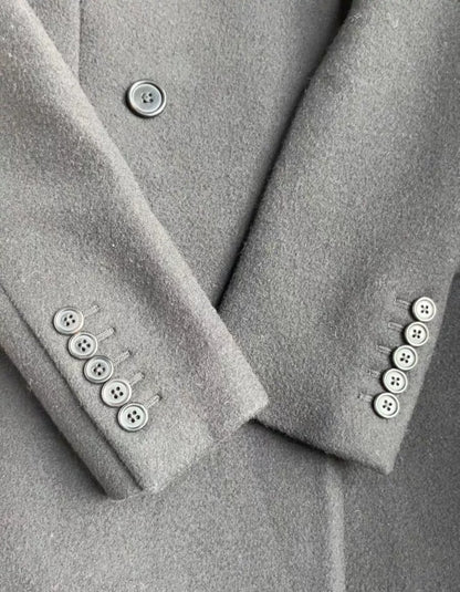 SAINT LAURENT Black Wool Slim Coat Size 36