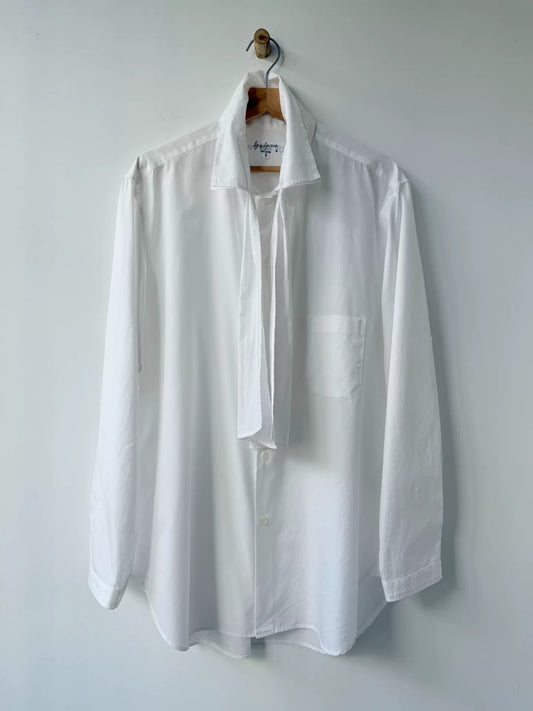 Yohji Yamamoto White Long Sleeve Shirttail