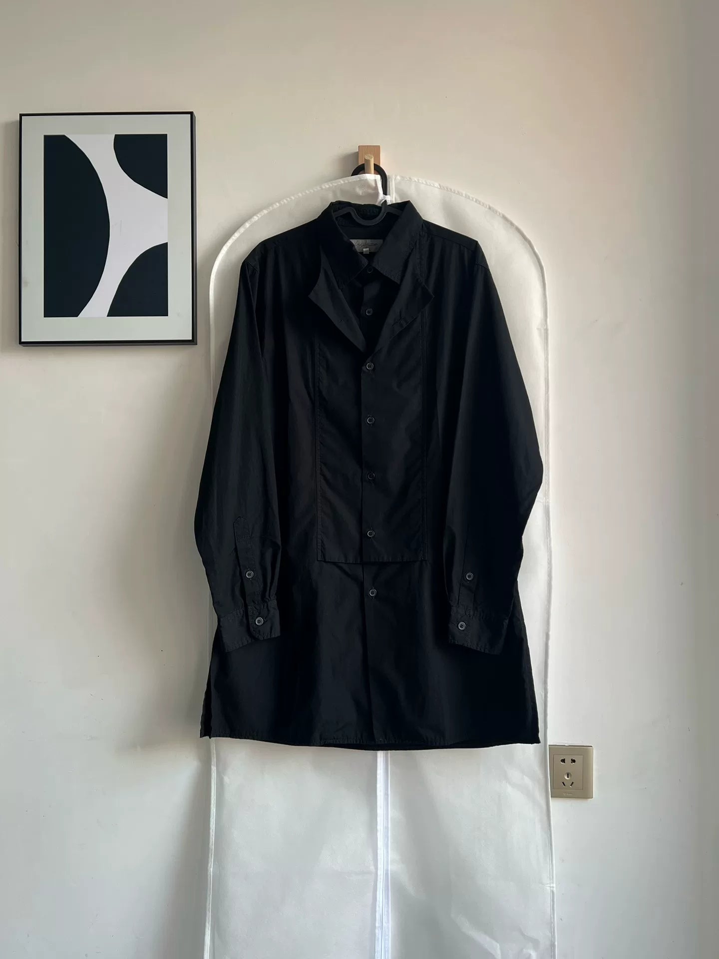 Yohji Yamamoto Black Button-Up Shirt