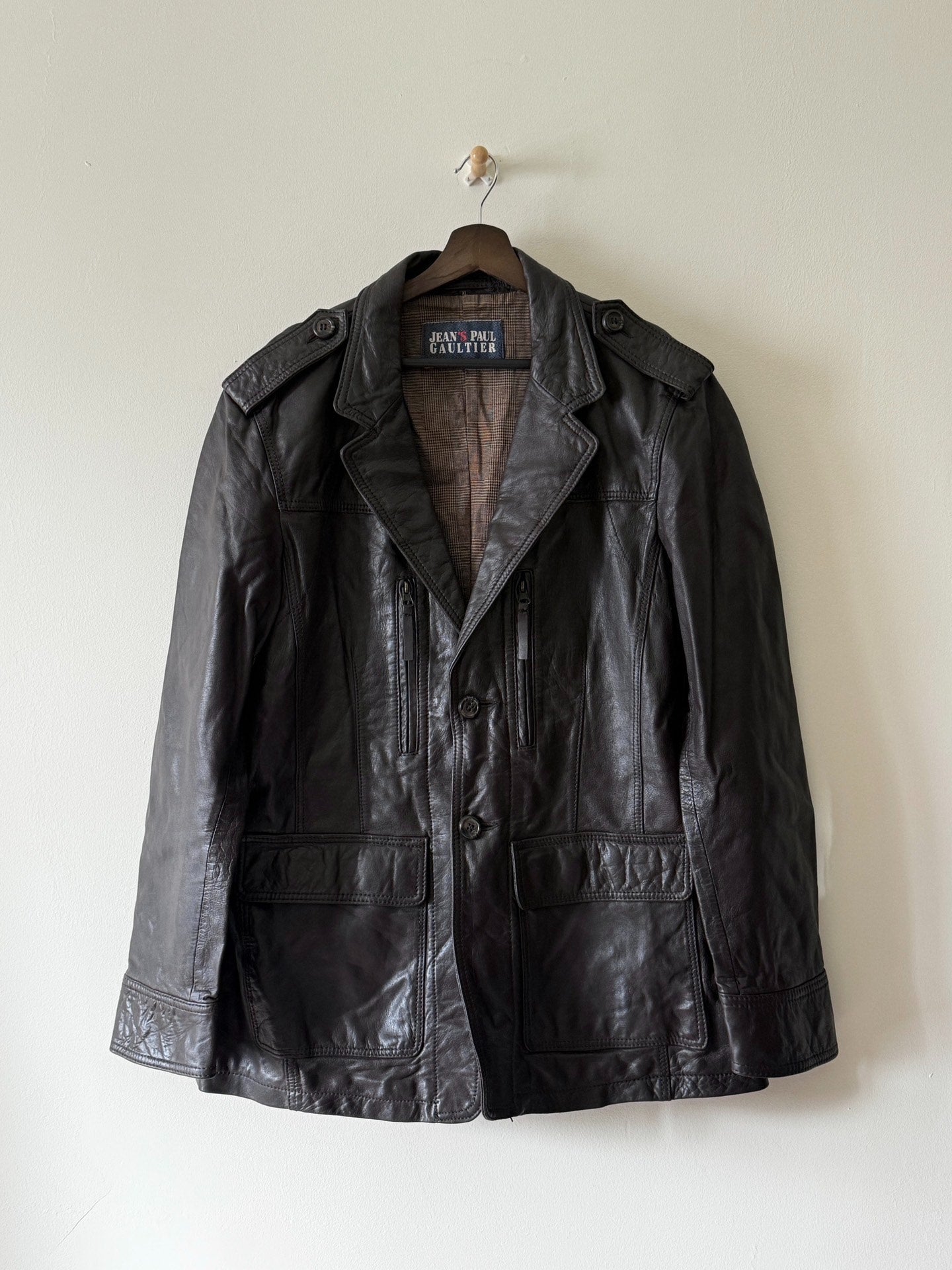 Jean Paul Gaultier 90s Leather Field Jacket