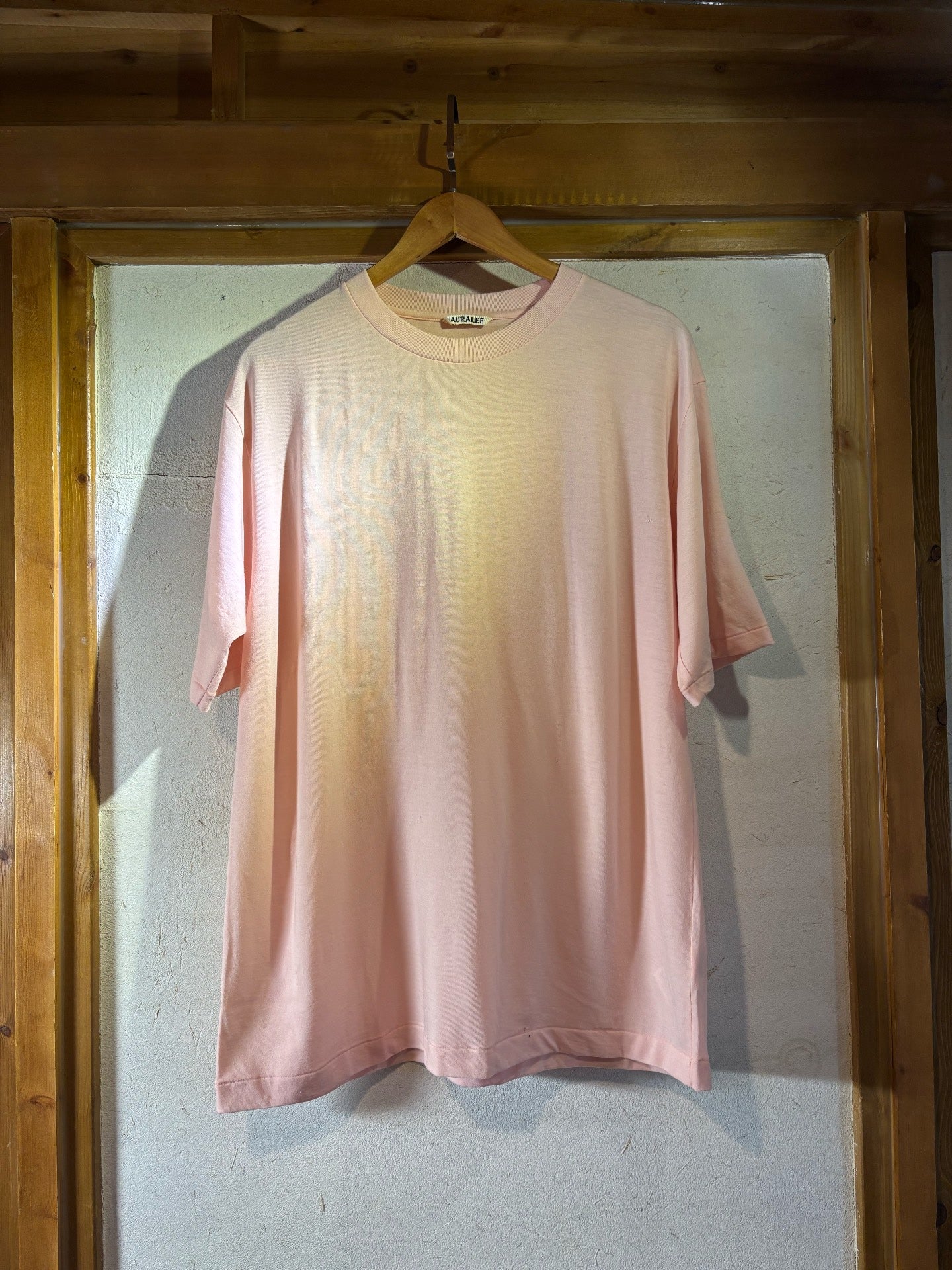 Auralee All Wool Pink Short-Sleeve Tee