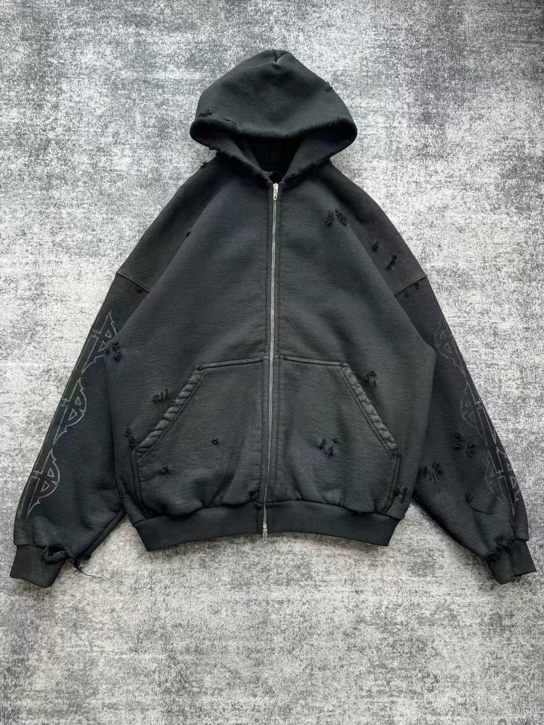 balenciaga paris tower zip-up hoodie
