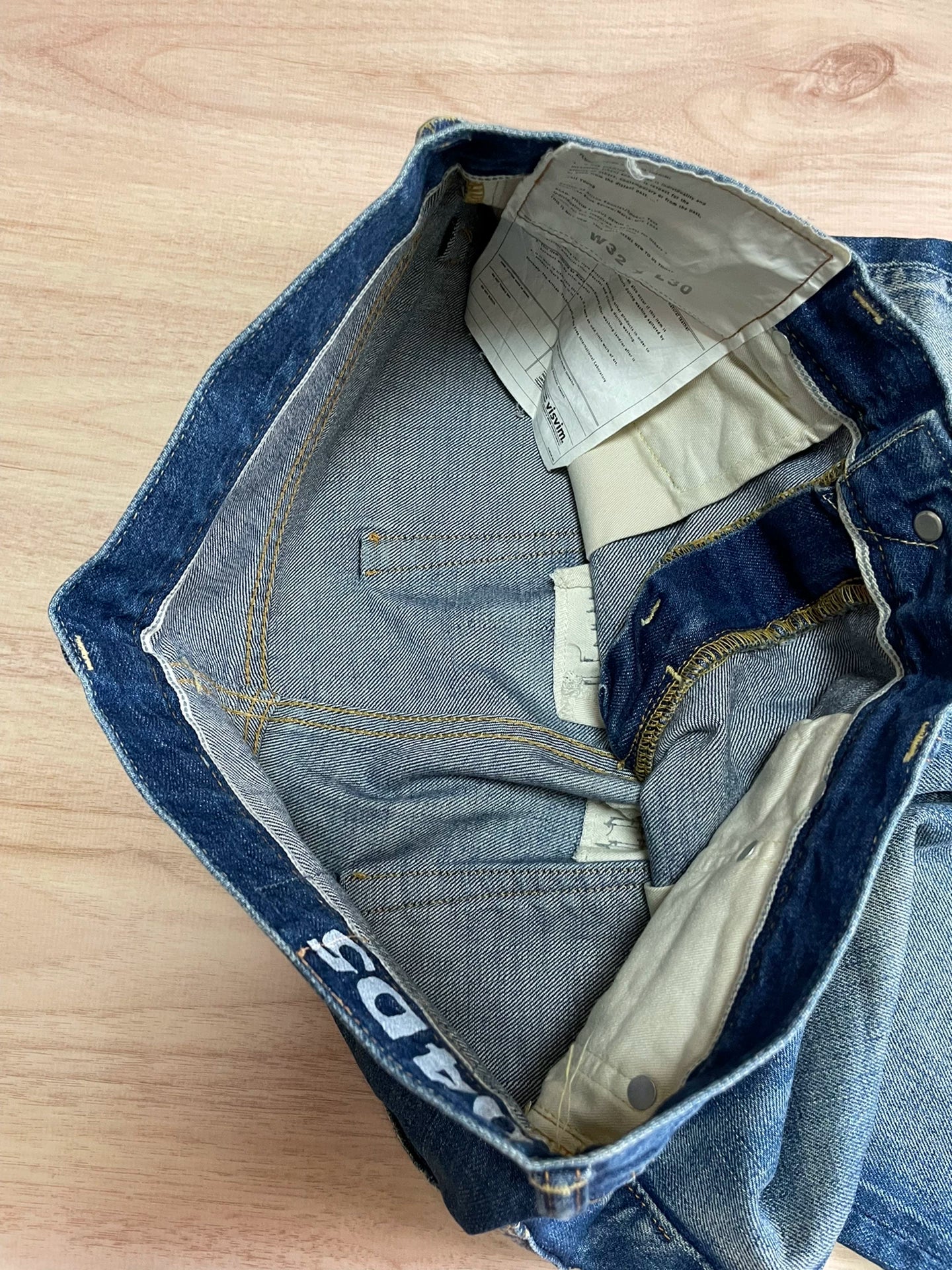VISVIM SOCIAL SCULPTURE DAMAGED-5 Washed Distressed Jeans