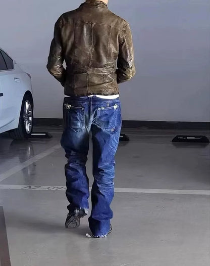 Giorgio Brato Vintage Distressed Leather Jacket