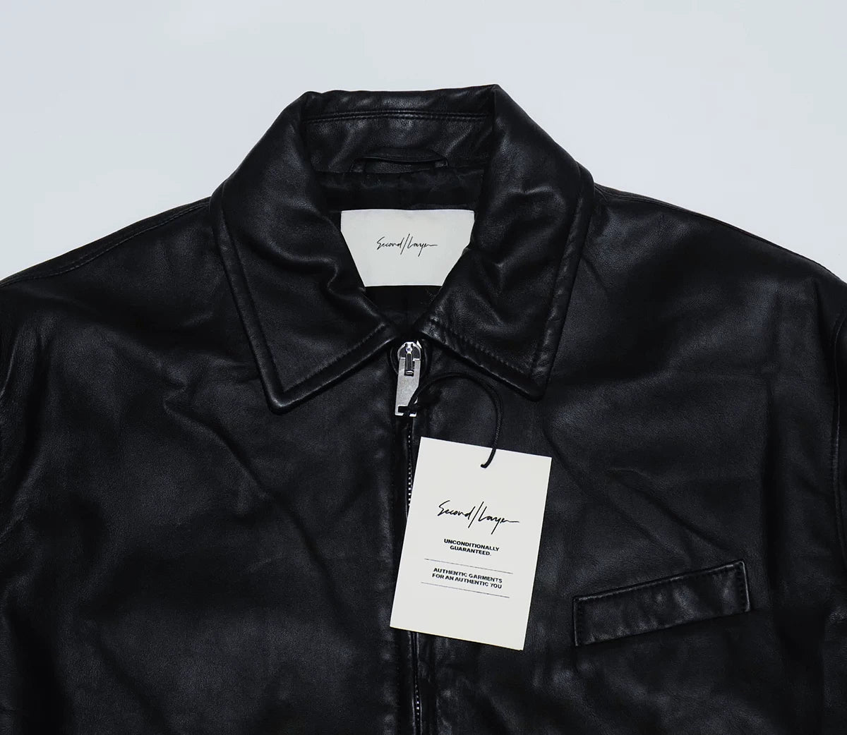 black calf leather rider jacket