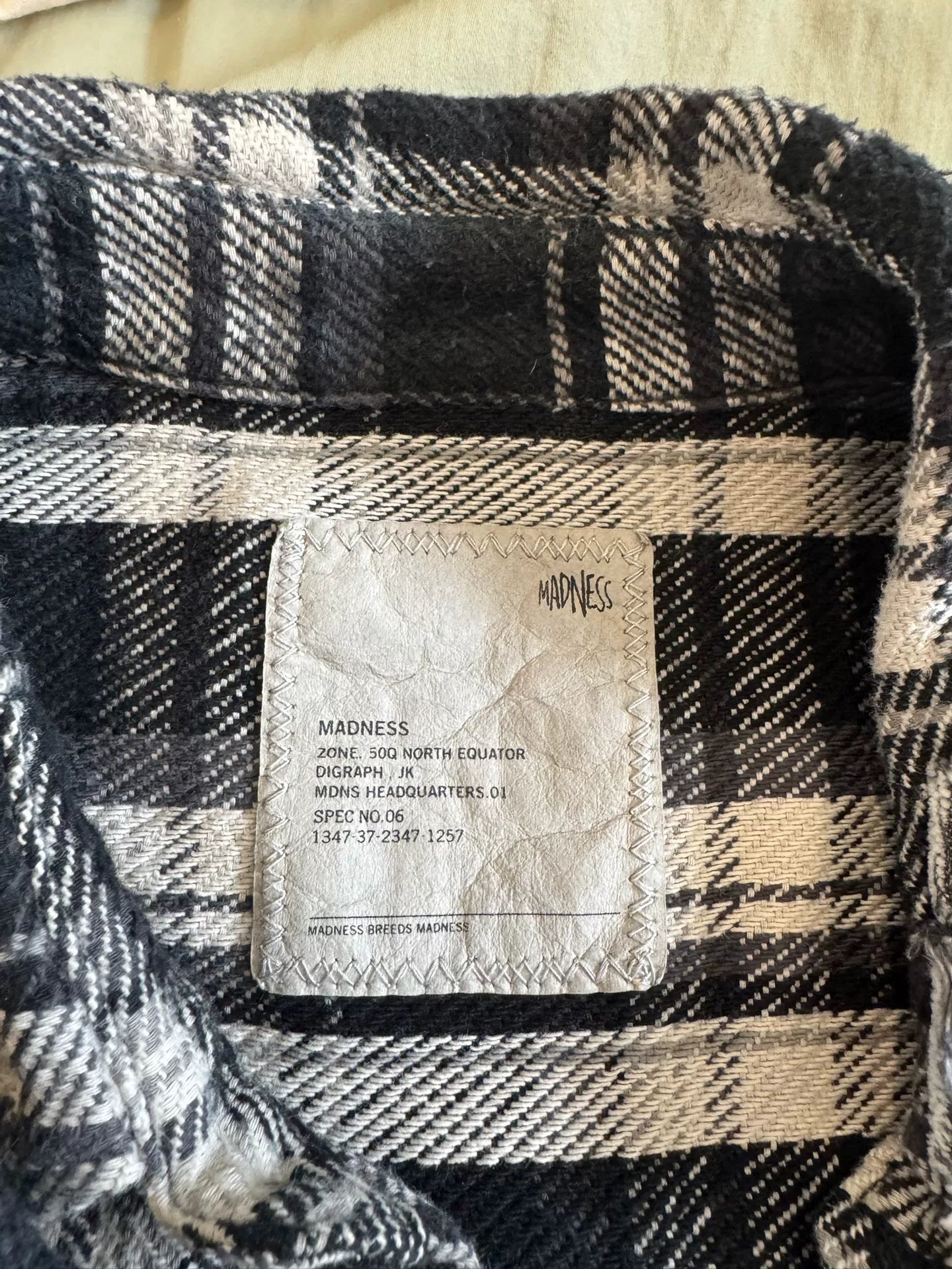 Madness 24FW Black White Plaid Shirt