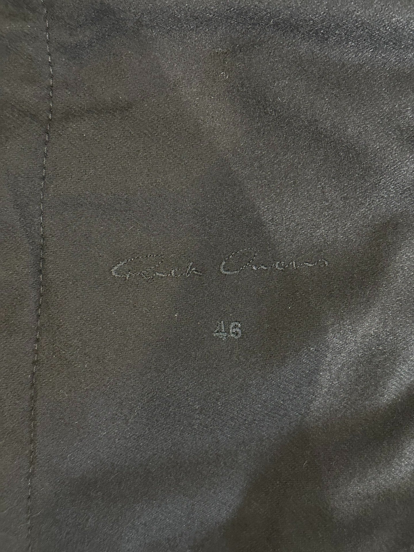 Rick Owens Fur Leather Stand-Collar Jacket