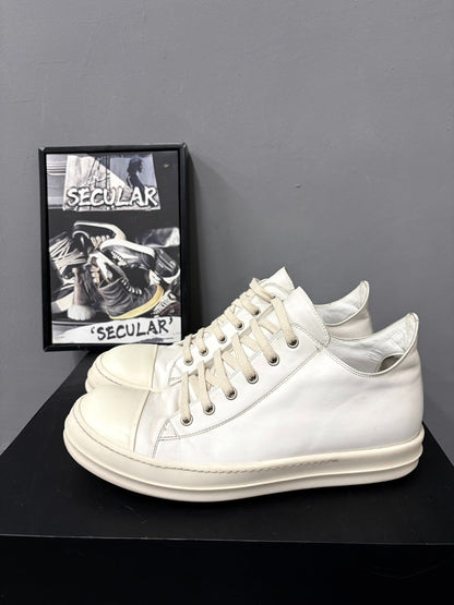 Rick Owens 17FW Milk White Leather Sneakers