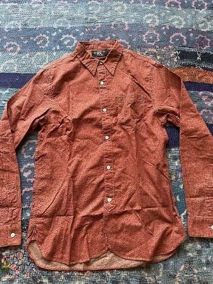 rrl spotted floral long sleeve shirt