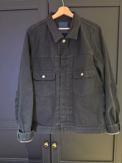 VISVIM 101 Black Damaged Denim Jacket