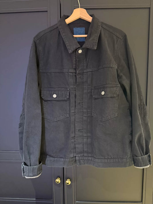 VISVIM 101 Black Damaged Denim Jacket