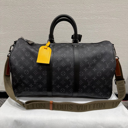Louis Vuitton Keepall 45 Black Travel Bag