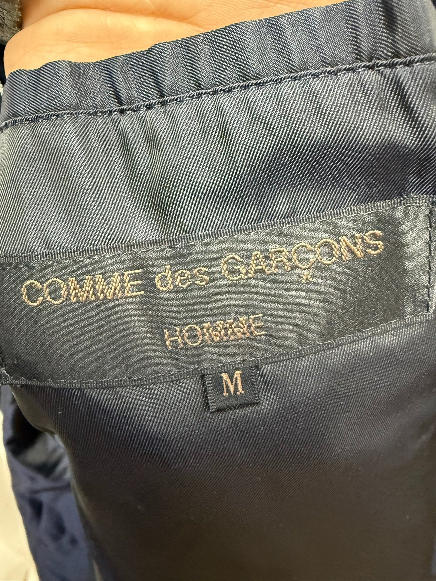 Comme des Garçons Homme 1991AW Leather Collar Wool Coat