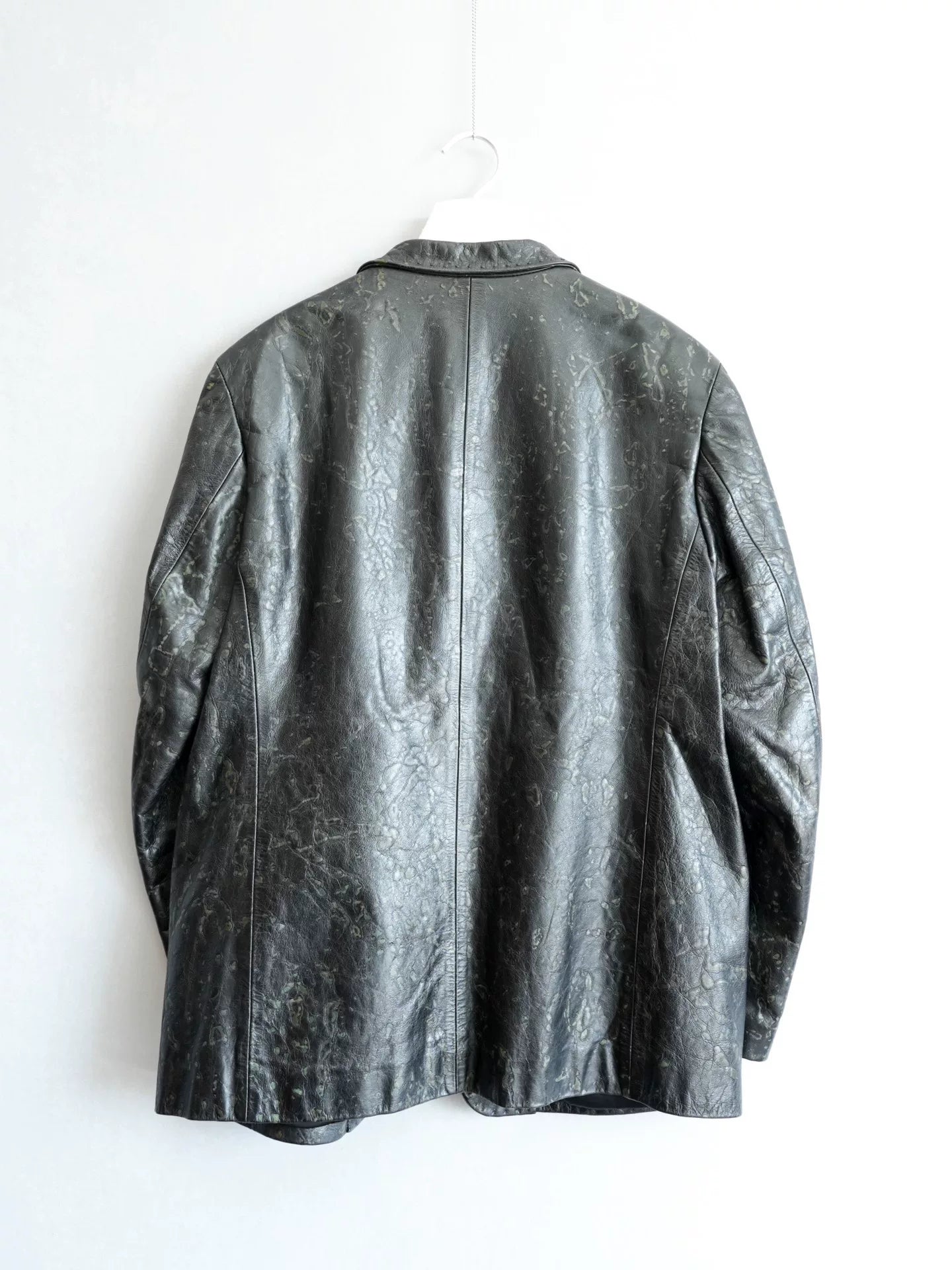 yohji yamamoto limited edition patterned leather jacket