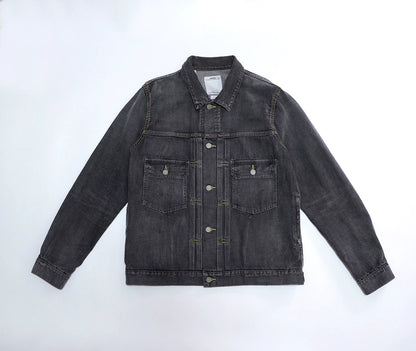visvim 101 black oversized denim jacket
