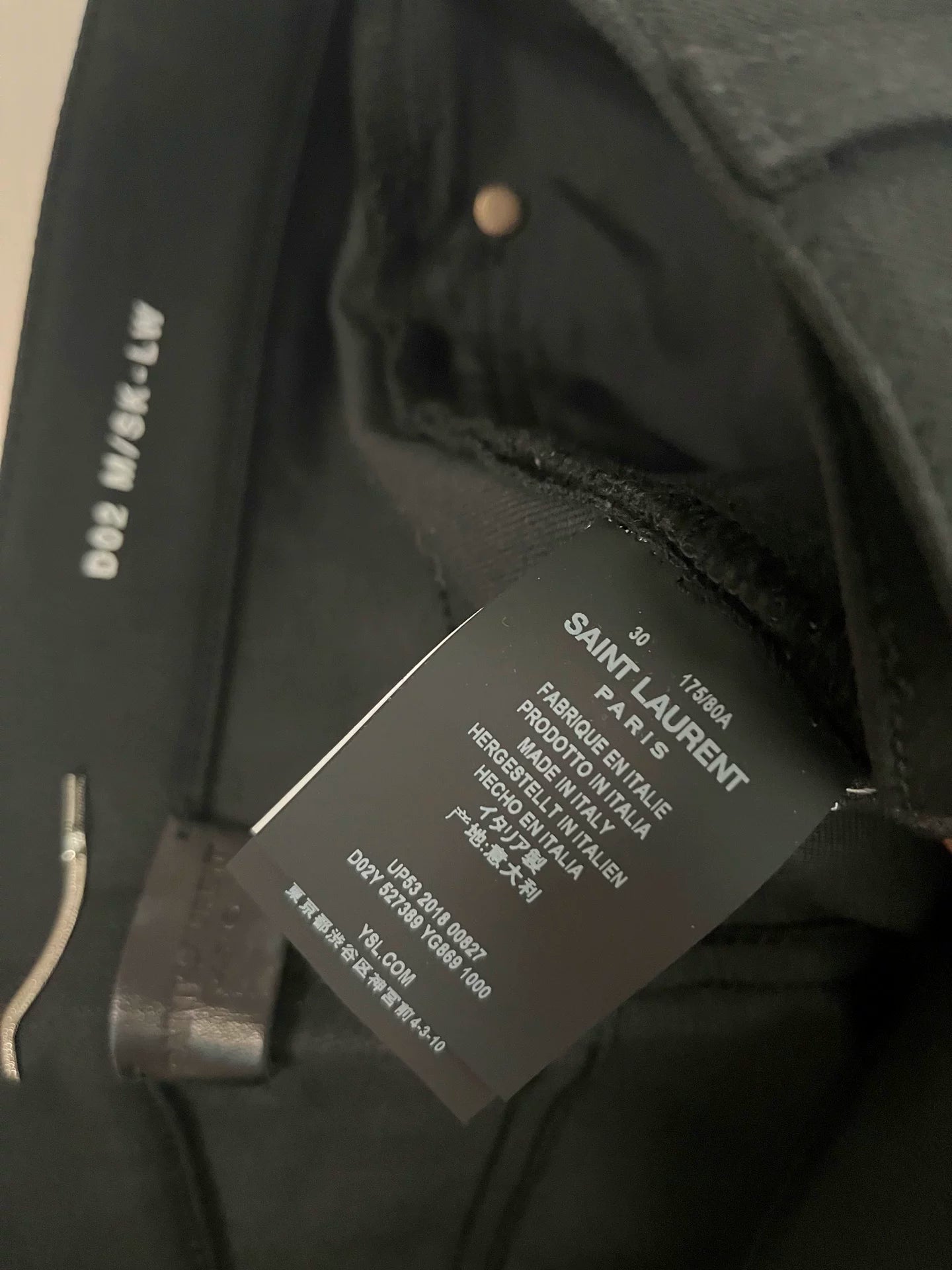 Saint Laurent D02 Slim Fit Black Jeans