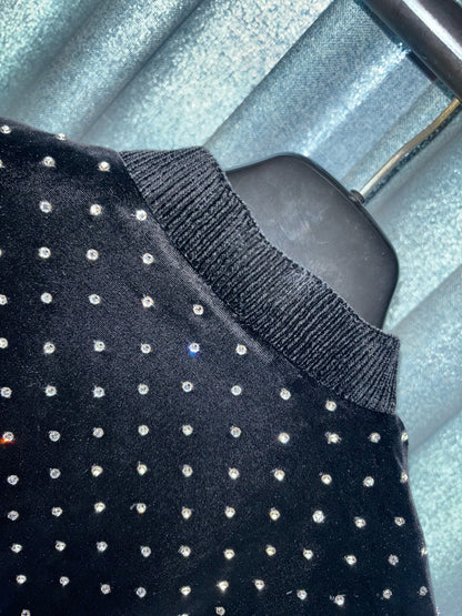 black velvet embellished bomber jacket