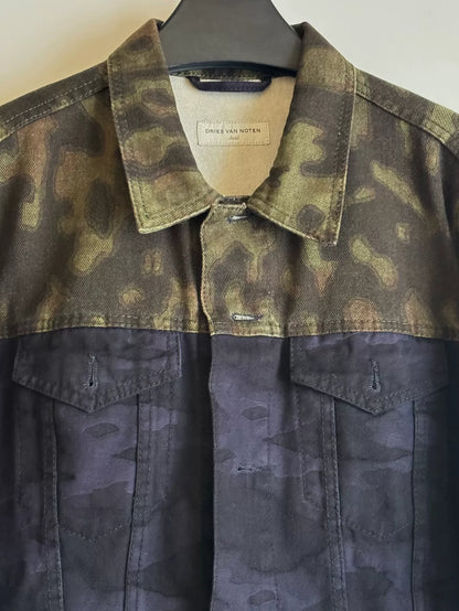 camo patchwork denim jacket by dries van noten