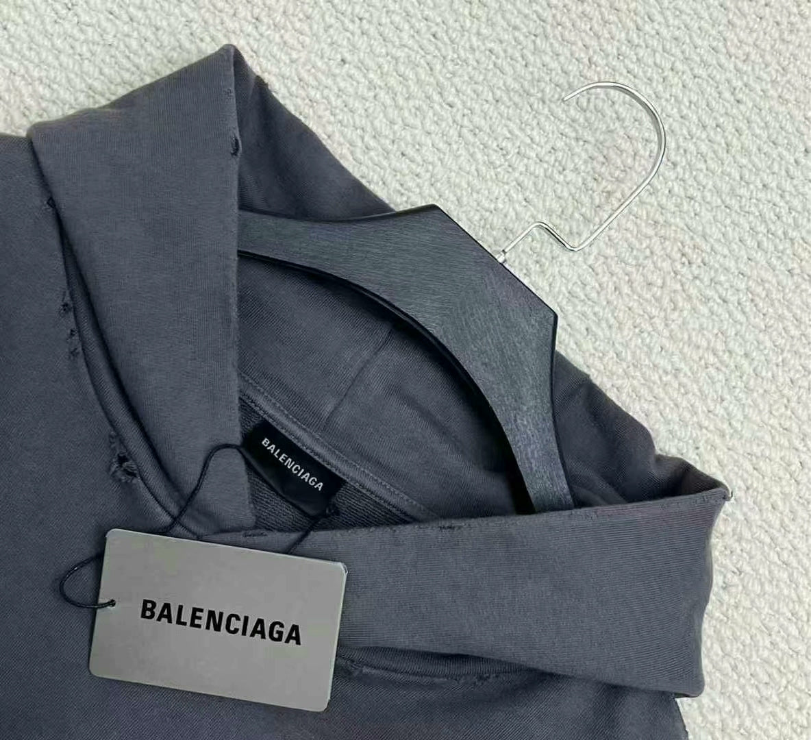 balenciaga graphic hoodie in graphite gray