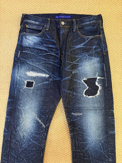 vanquish & fragment distressed denim pants