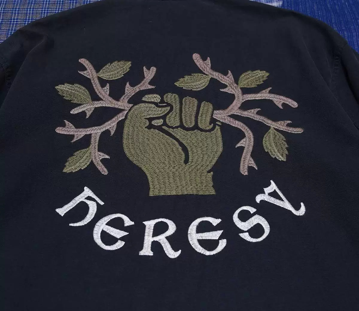 heresy guild navy shirt with logo embroidery