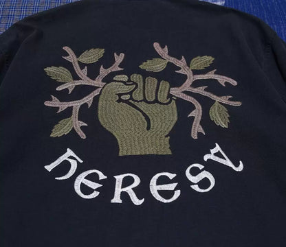 heresy guild navy shirt with logo embroidery