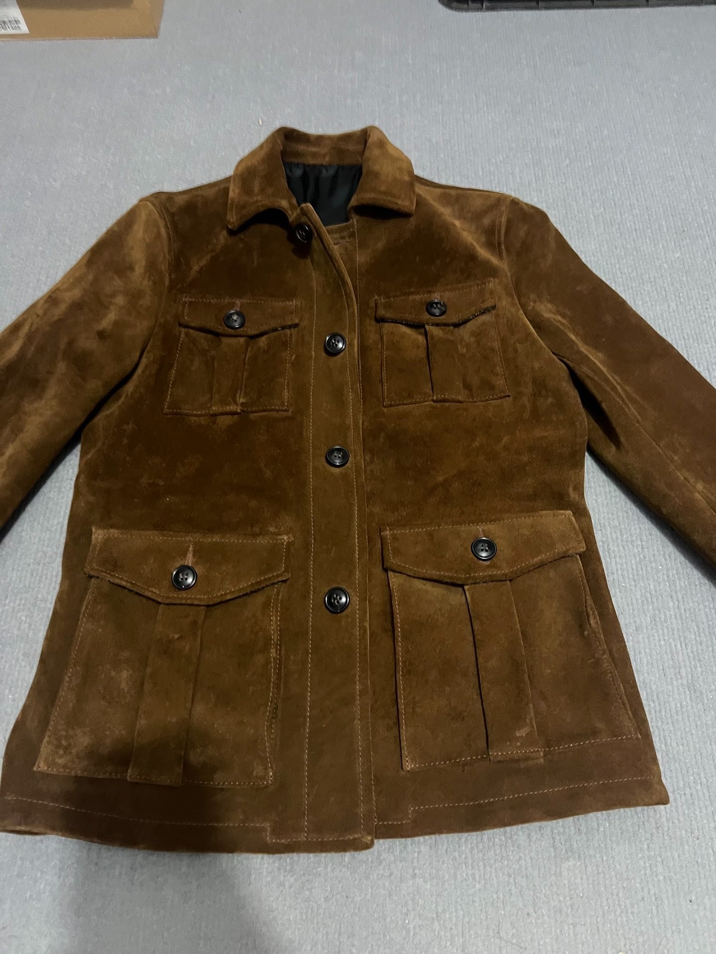 Suede Leather Four-Pocket Hunting Jacket