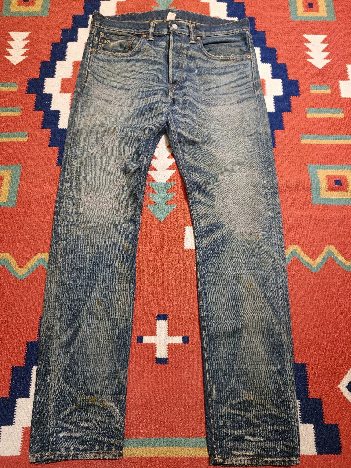 RRL Double RL Yellow Mud Dye Red Selvedge Jeans