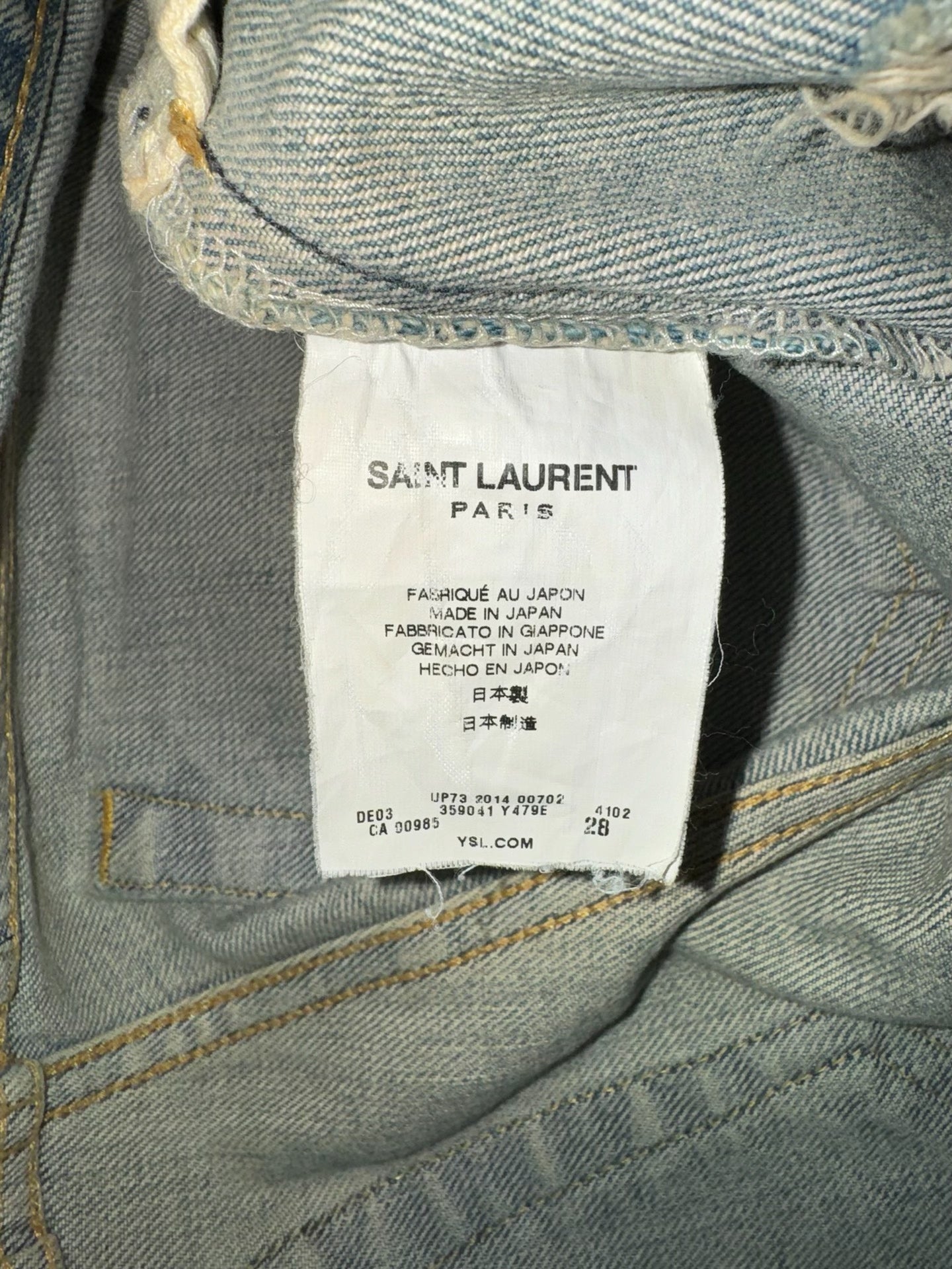 Saint Laurent Light Blue Distressed Jeans