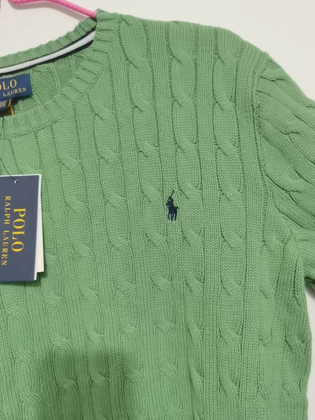 Ralph Lauren Green Cable Sweater L
