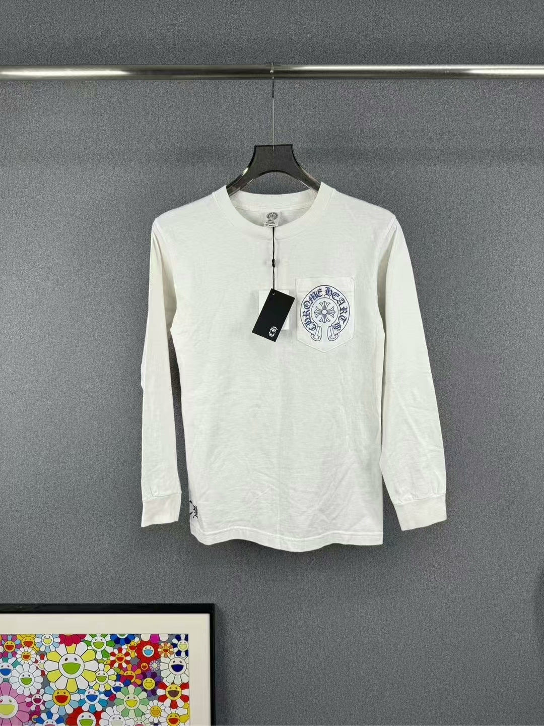 chrome hearts long sleeve white shirt