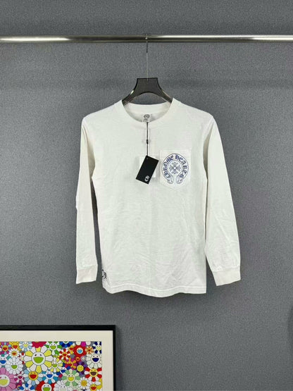 chrome hearts long sleeve white shirt