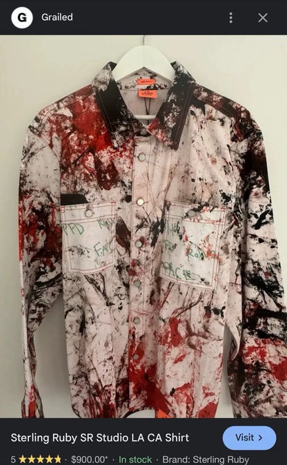 sterling ruby raf simons paint splatter shirt