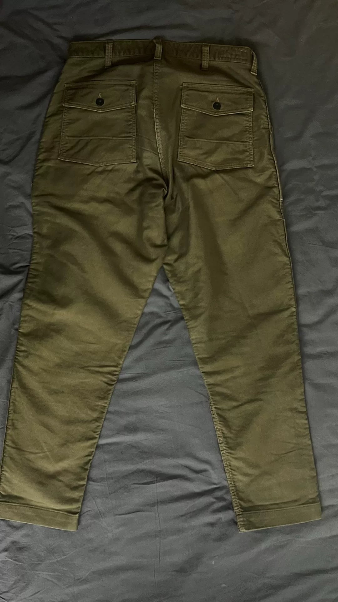 Olive Green Military-style Utility Pants