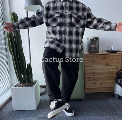 cootie ombre check quilting cpo jacket