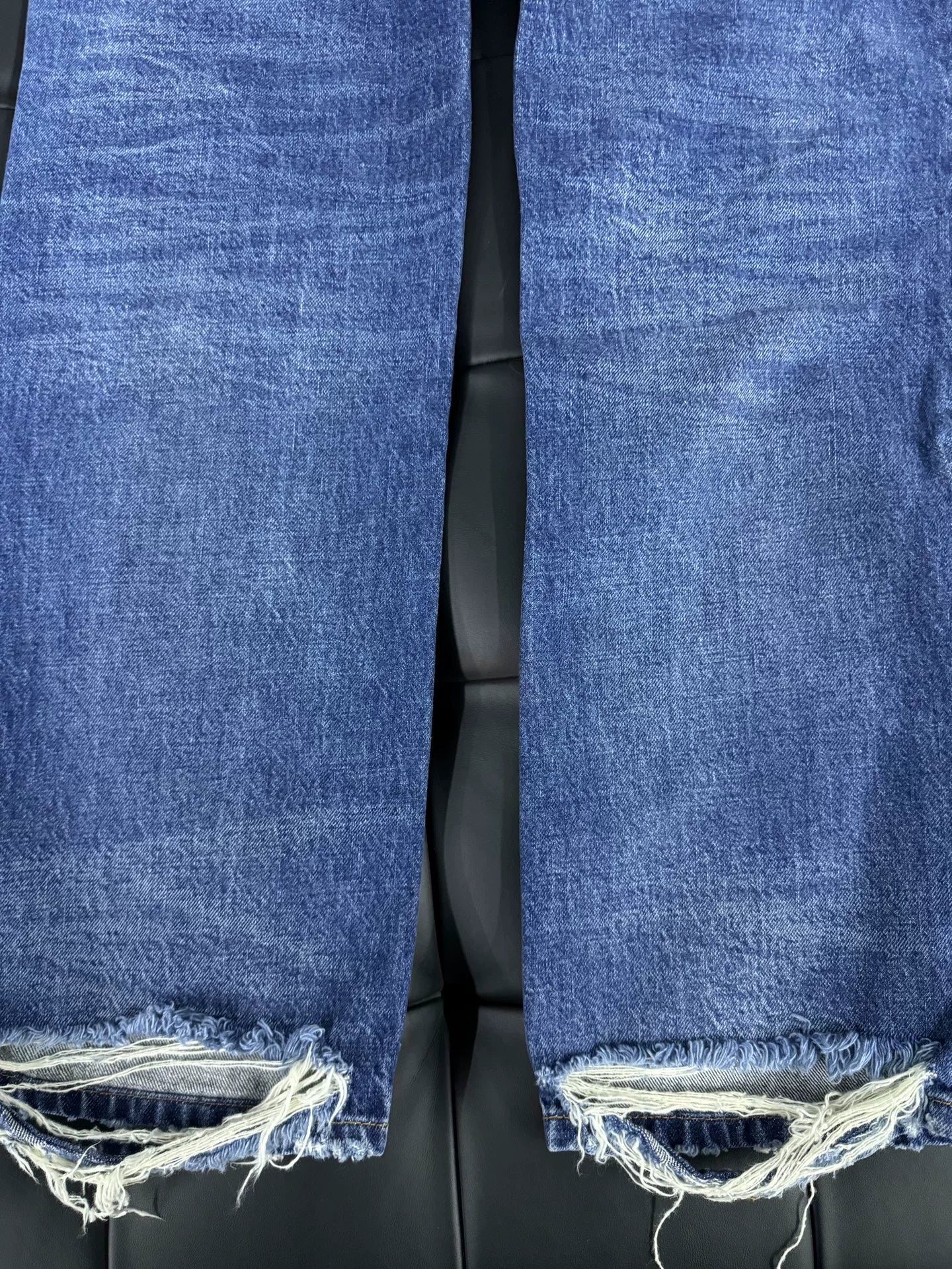 Balenciaga Straight Cut Distressed Jeans