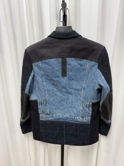 junya watanabe man denim jacket with leather
