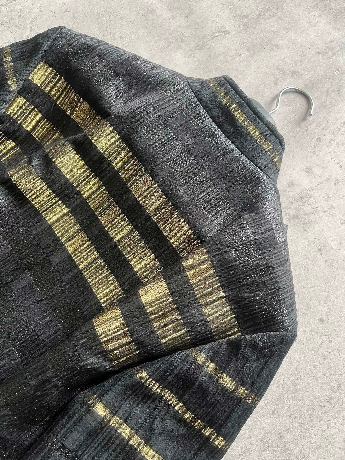 Saint Laurent Black Gold Baseball Jacket
