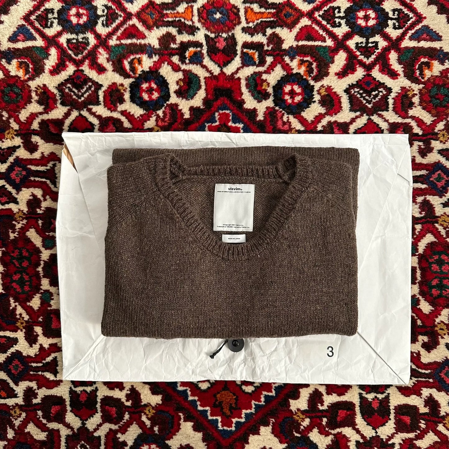 visvim college mud dyed wool sweater