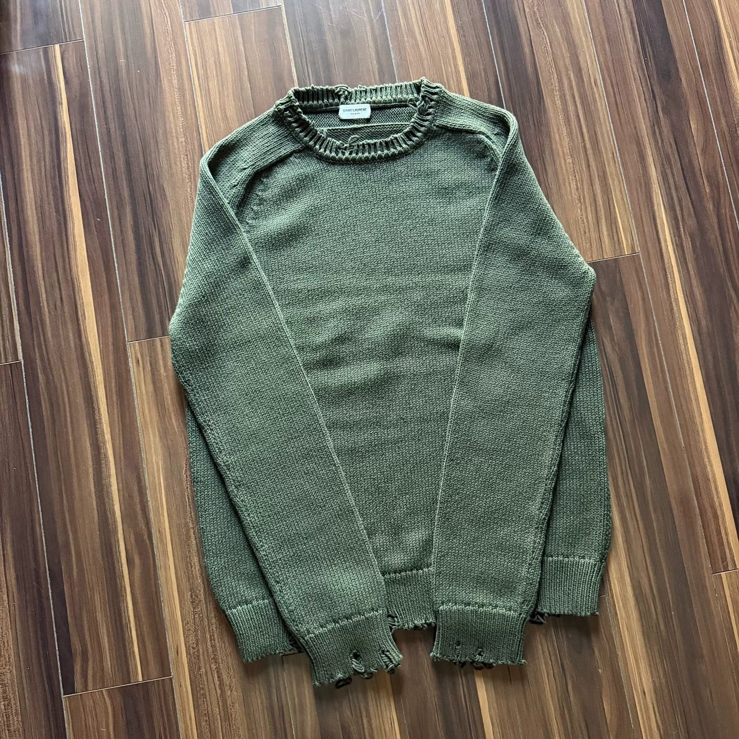 Saint Laurent Green Knit Sweater
