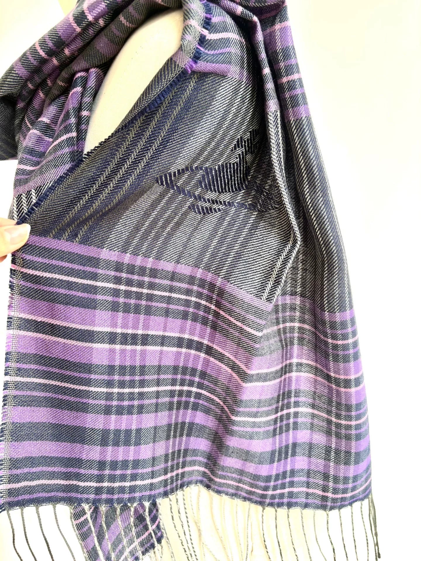 Vivienne Westwood Purple-Gray Plaid Saturn Scarf
