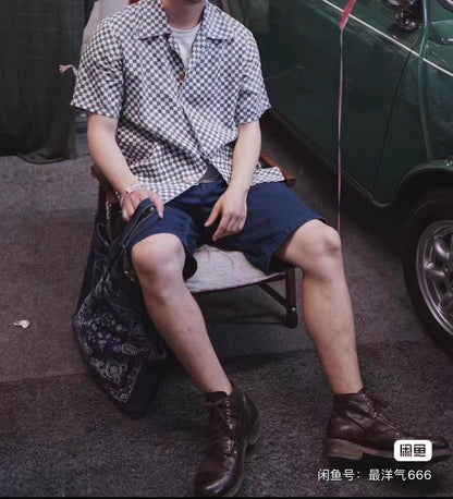 visvim duke checkerboard short sleeve shirt