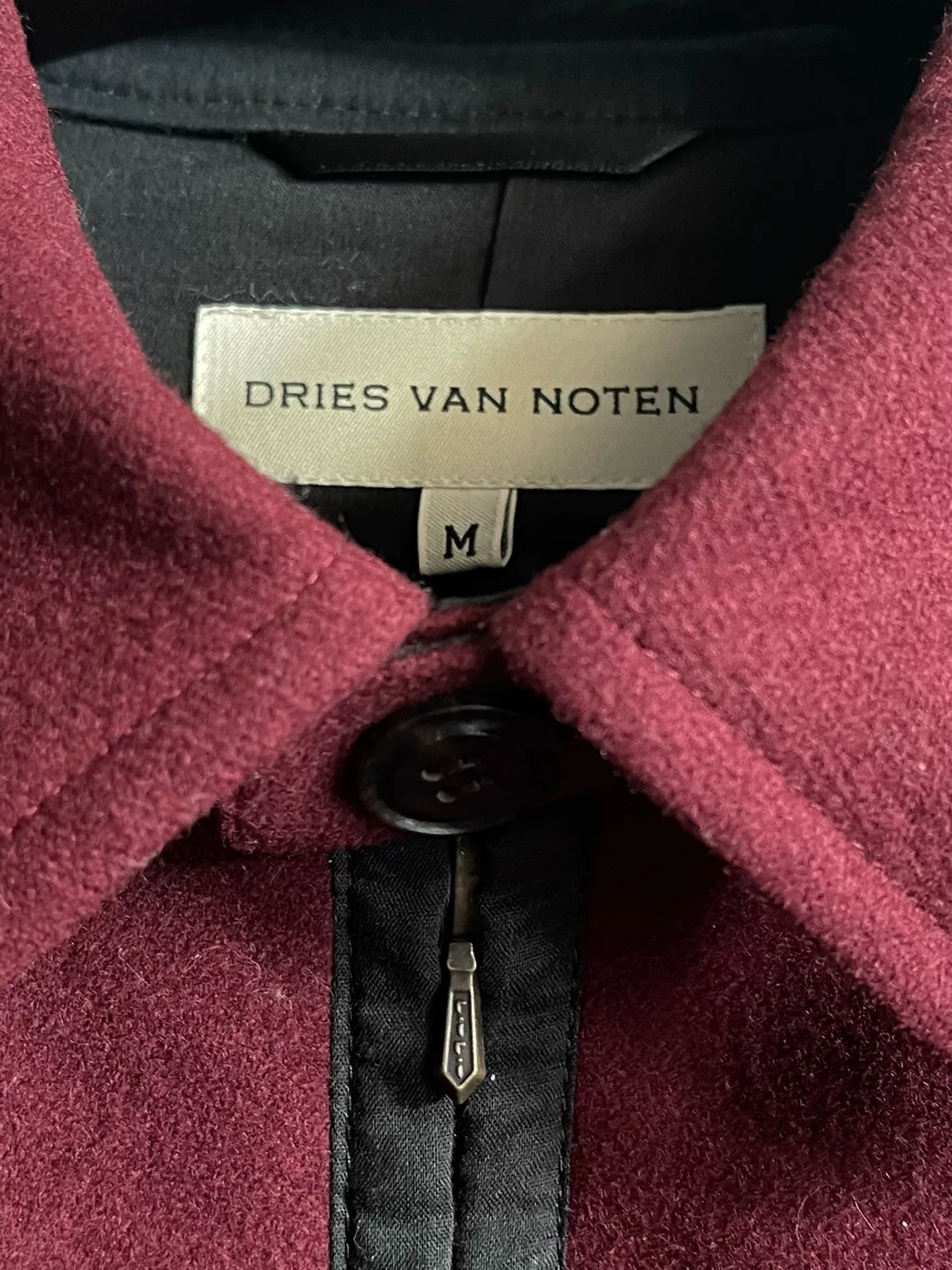Dries Van Noten Wool Jacket in Burgundy