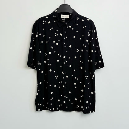 Saint Laurent Splatter Silk Short-Sleeve Shirt