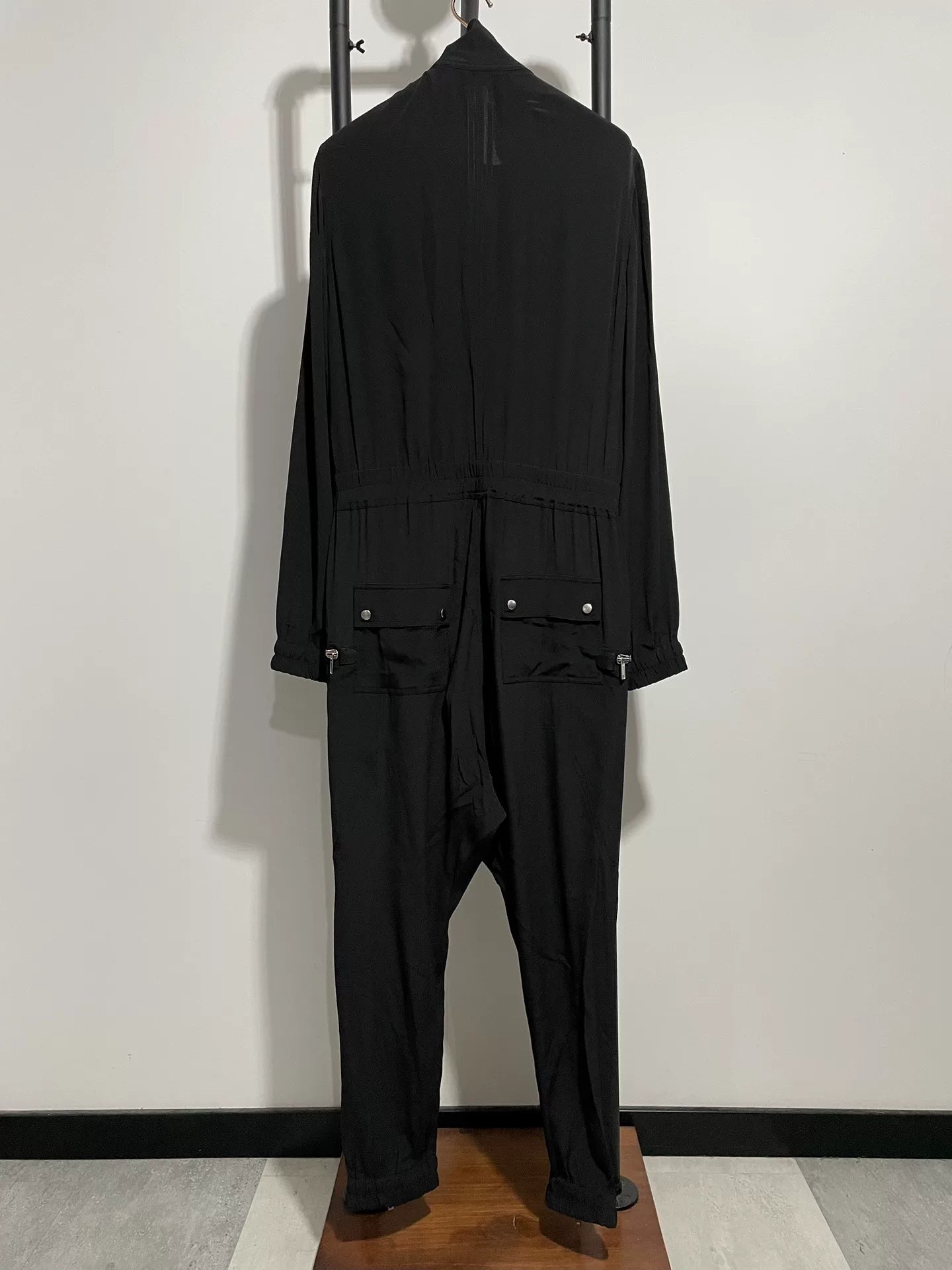 rick owens ro lightweight black jumpsuit